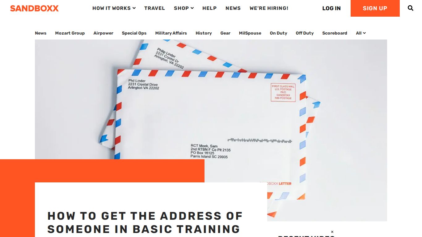 How to get the address of someone in basic training - Sandboxx
